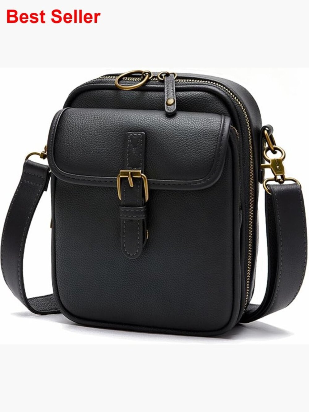 Vegan Leather Messenger Crossbody Bag with Card Slots Anti Theft